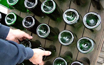 Sekt von Hand gerüttelt